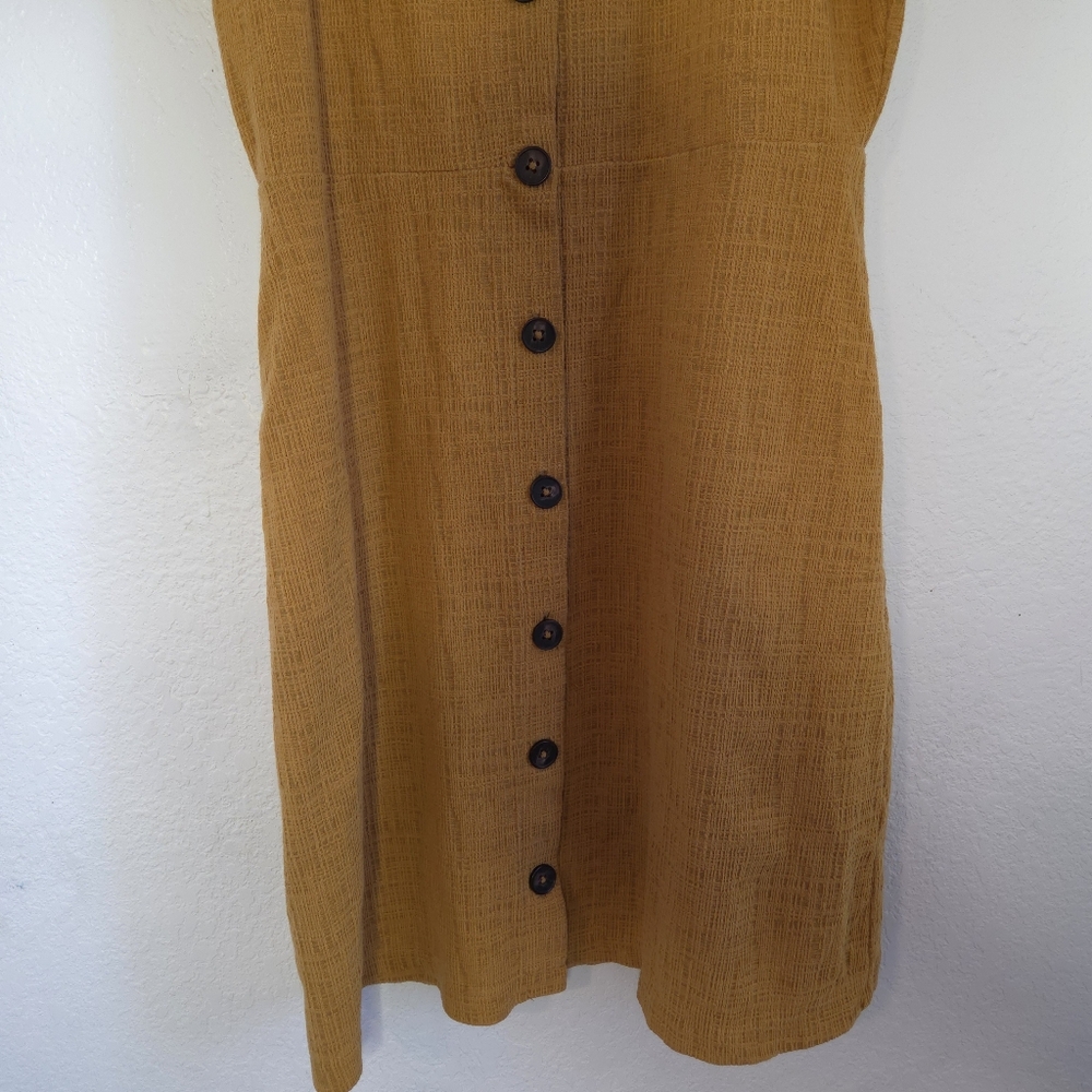 Madewell Texture & Thread Yellow Puff Sleeves Summer Midi Dress WomensSize Small - Picture 5 of 16